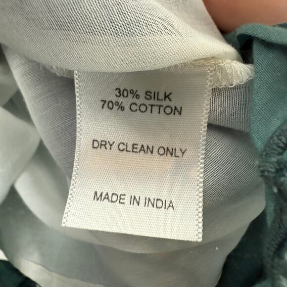 Bell by Alicia Bell Block Print Mini Dress Long Sleeve Green Tassel Tie Boho S - Picture 5 of 12